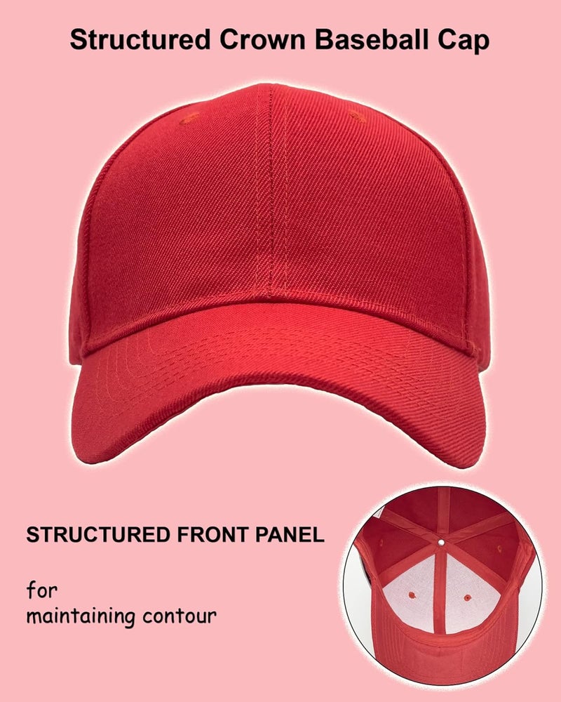 Utmost Structured Baseball Cap with Adjustable Closure - Performance Hat for Outdoor Activities and Custom Embroidery (1pc Red) - Image 3